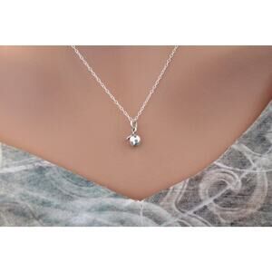 Sterling Silver Apple Charm Necklace, Apple Necklace Gift for Teacher
